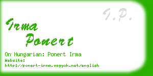 irma ponert business card